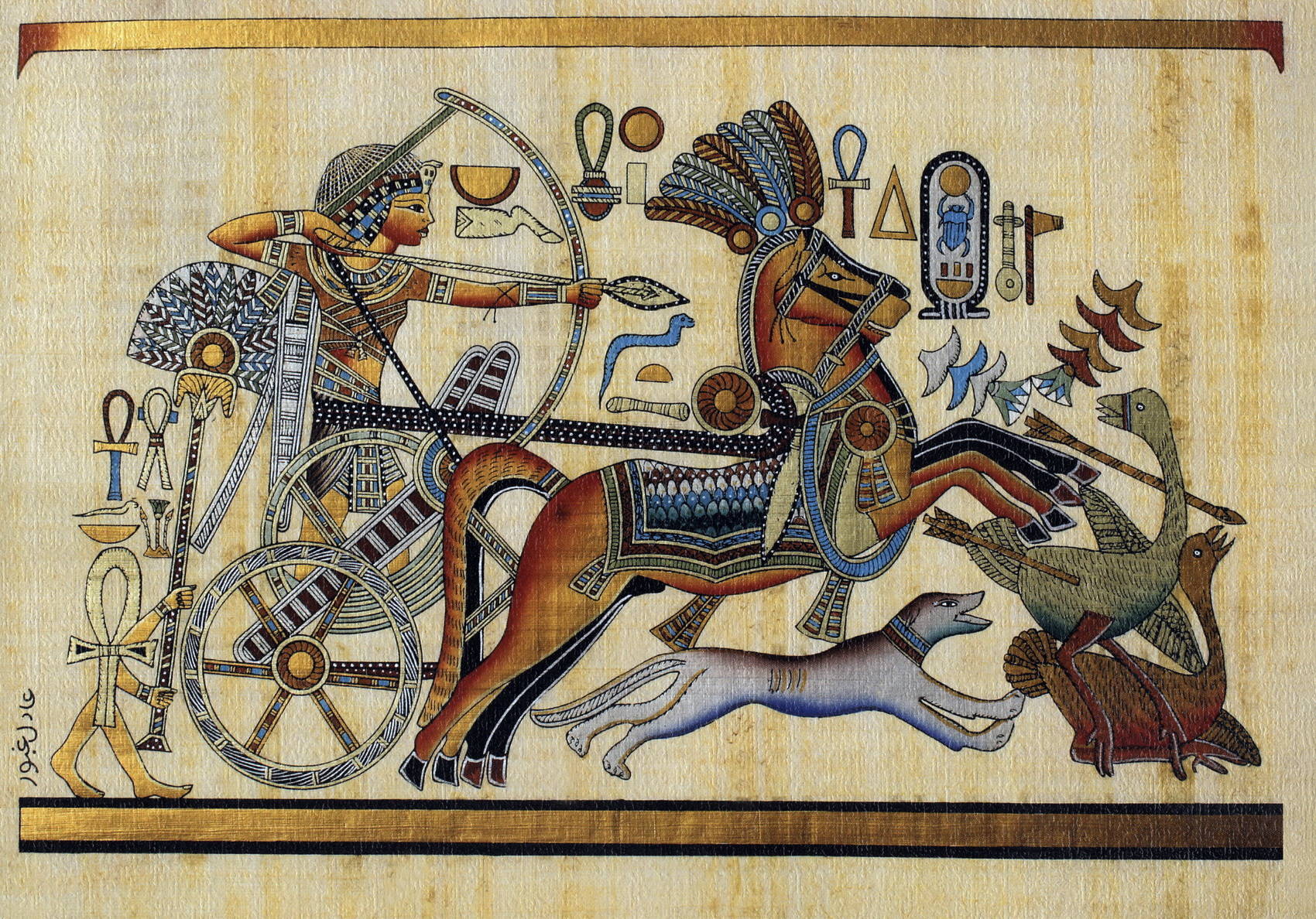 Колесница на фресках древнего Египта