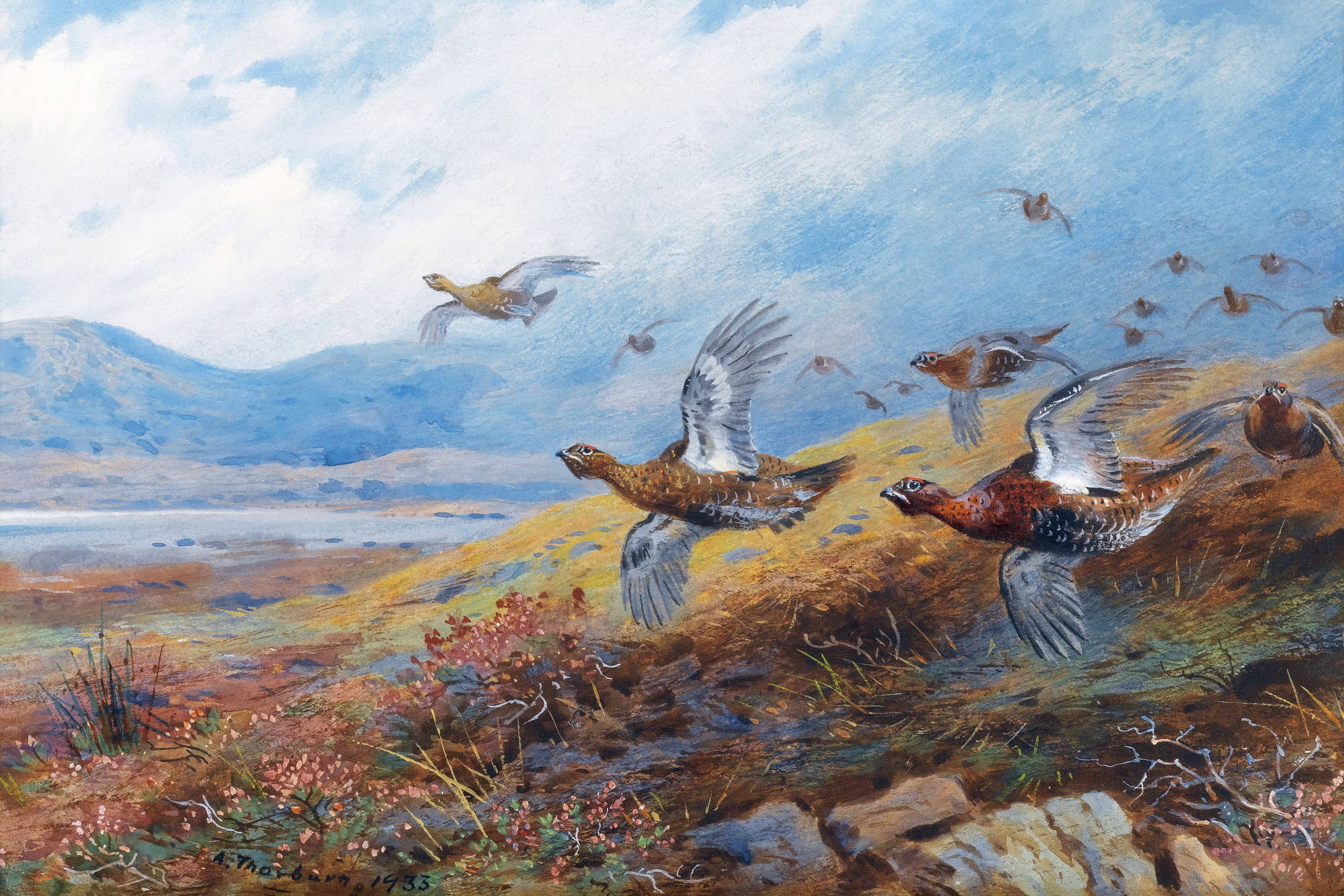 Archibald Thorburn птицы осень