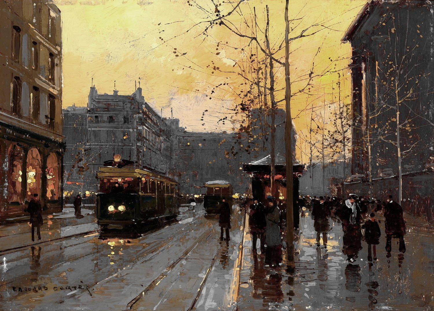 Эдуард Кортес картины Парижа осень