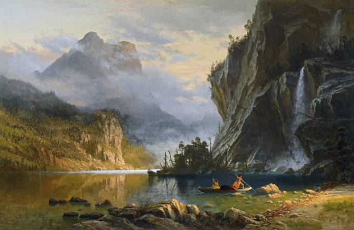 Рыбалка с помощью копья / Альберт Бирштадт - Albert Bierstadt