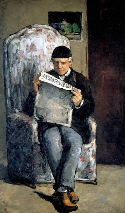 Портрет Луи-Огюста Сезанна, отца художника, читающего Эвнеман / Поль Сезанн  - Paul Cezanne
