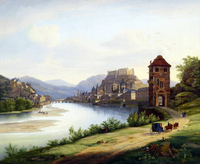 Вид Зальцбурга. 1833 г. / Якоб Родлер - Jakob Roedler